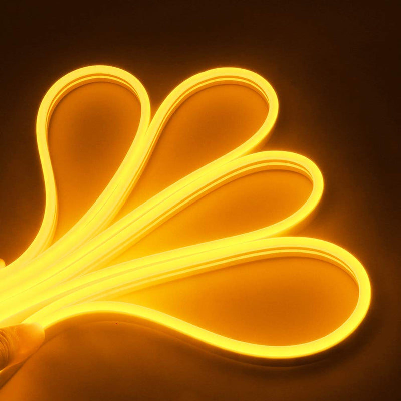 [AUSTRALIA] - EverBright Led Strip Lights 12V Led Neon Rope Light Indoor Outdoor 16.4Ft 600SMD Amber Led Strip, Silicone Led Neon Lights Waterproof Flexible for Signboard Bar Home Party Holiday Decoration 