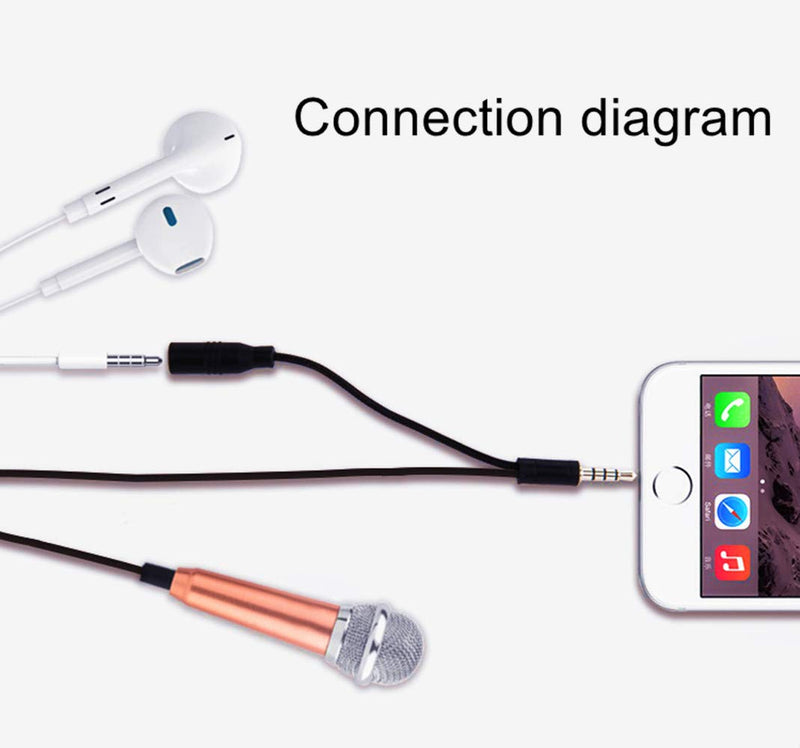 [AUSTRALIA] - 2 Pcs Mini Microphone Portable Vocal/Instrument Microphone for Mobile Phone Laptop Notebook Apple iPhone Sumsung Android with Holder Clip - Rose Gold + Blue style 9 