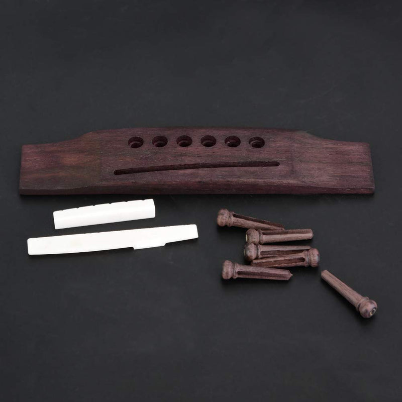 Dilwe 9PCS Guitar Nut Rosewood Plastic Bridge Upper Bottom Saddle for 6 String Folk Guitar