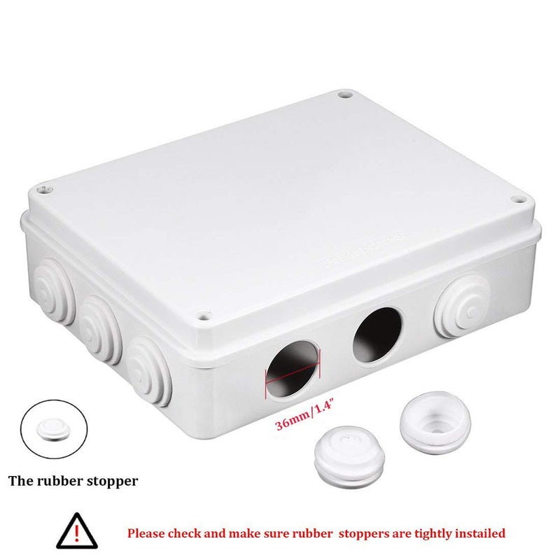 Awclub ABS Plastic Dustproof Waterproof IP65 Junction Box Universal Electrical Project Enclosure White 10"x7.9"x3.1"(255mmx200mmx80mm) 10"x7.9"*3.1"