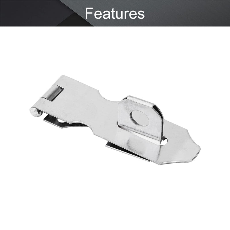 MroMax Hasp Staple Padlock Latch,73.5mm Length,Stainless Steel Furniture Cupboard Door Stainless Steel Silver Tone 1Pcs 73.5mm