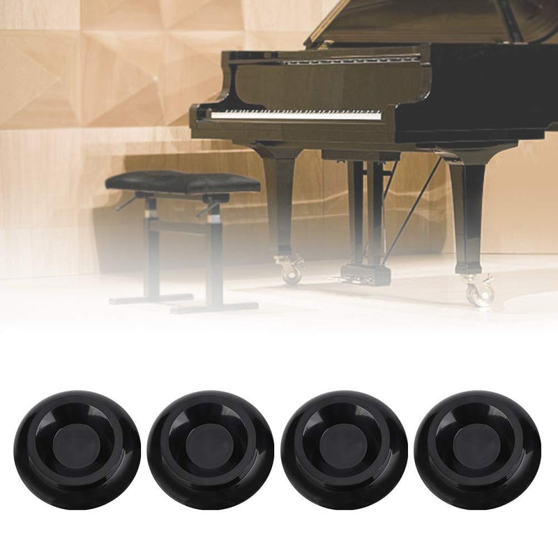 4pcs Grand Piano Caster Cups Black ABS Plastic Piano Leg Cups Pads for Grand Piano