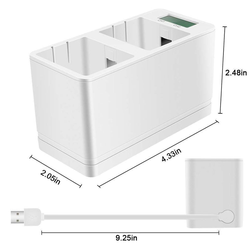 Feirsh Battery and Charger Station Gift for Arlo, Dual Rechargeable Batteries and Charging Station Compatible for Arlo Pro/Pro 2/Go Camera (No Batteries)