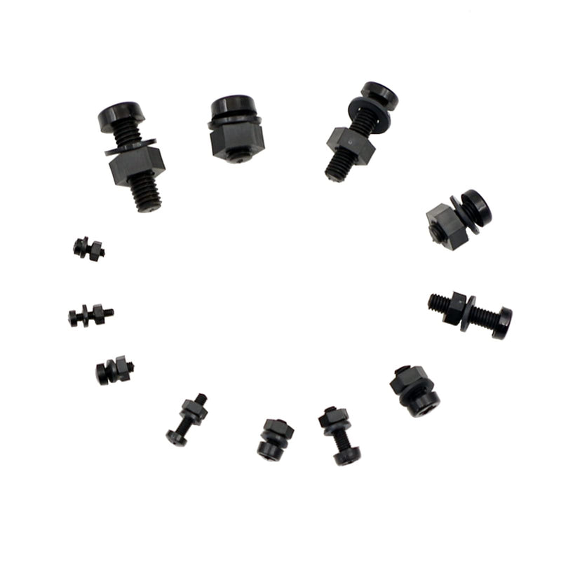 HVAZI Metric M2 M2.5 M3 M4 M5 M6 Nylon Phillips Pan Head Screws Nut Flat Washers Assortment Kit Black-M2M2.5M3M4M5M6