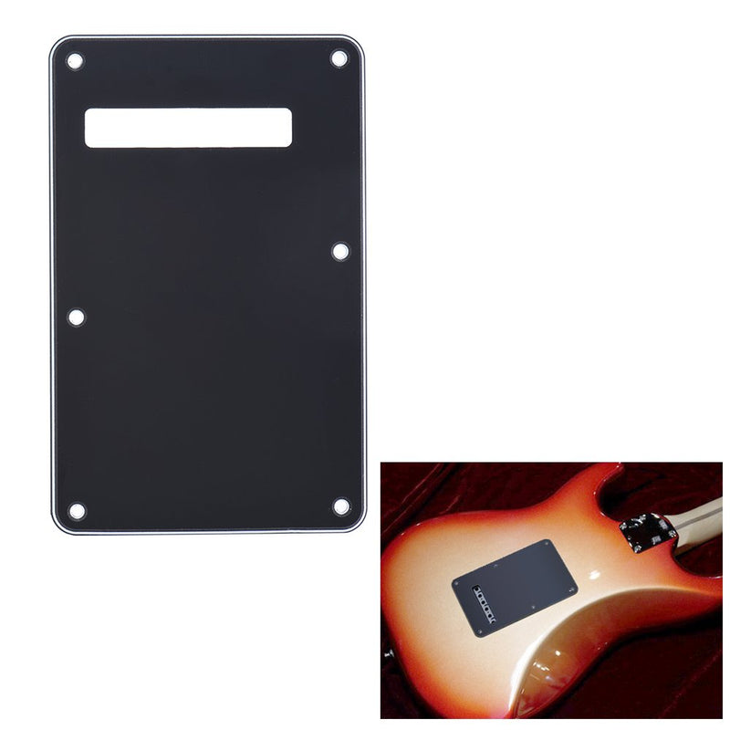 ammoon Pickguard Tremolo Cavity Cover Backplate Back Plate 3Ply for Fender Stratocaster Strat Modern Style Electric Guitar Black