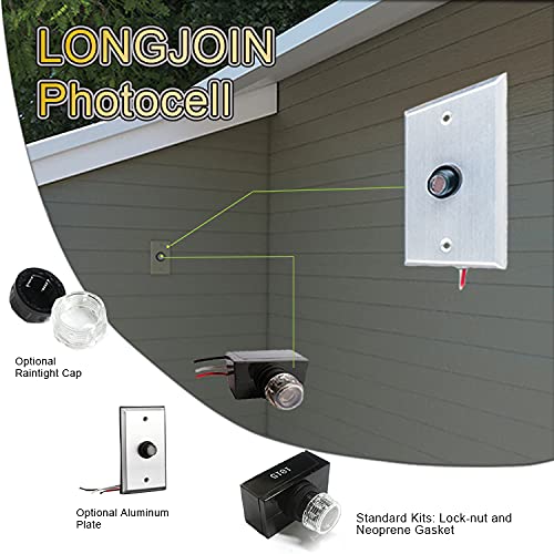 CHISWEAR Light Photocell Sensor Direct Wire-in Thermal Photocontrol, Dusk to Dawn Photoelectric Switch, 50/60Hz, Hard-Wired, Auto On/Off,120V,Outdoor Post Eye Light Control Jl-103a-3pc