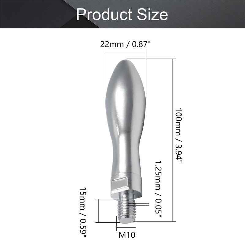 MroMax 1PCS Clamping Handles Screw Knobs Handgrips M10Threaded Steel Revolving Handle Grip Silver
