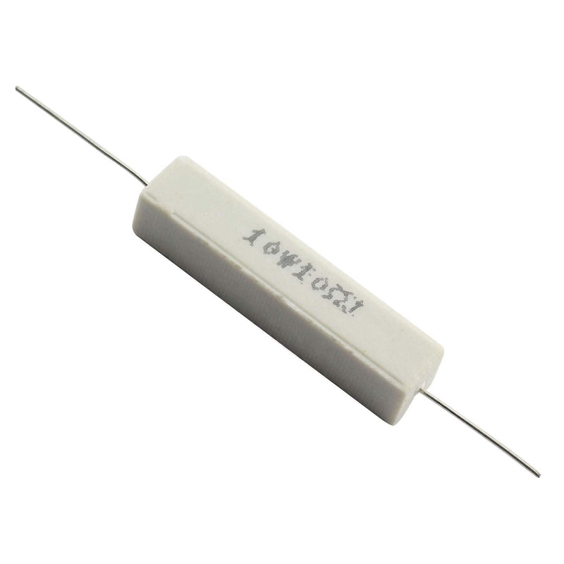 Tegg 10PCS Cement Resistors 10W Horizontal 10 ohm 5% Ceramic Wirewound Resistors 10W 10ohm