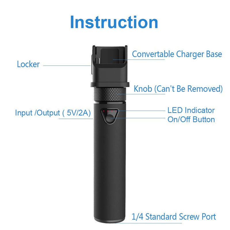 [AUSTRALIA] - Smatree Extension Rod Power Stick, 5000mAh Portable Osmo Pocket 2 Power Bank with Tripod Compatible with DJI Osmo Pocket 2 & DJI Osmo Pocket 