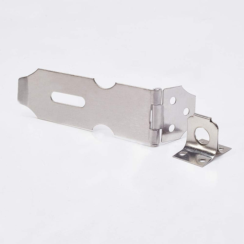 MroMax Hasp Staple Padlock Latch, 137mm Length,Stainless Steel Furniture Cupboard Door Stainless Steel Silver Tone 3Pcs
