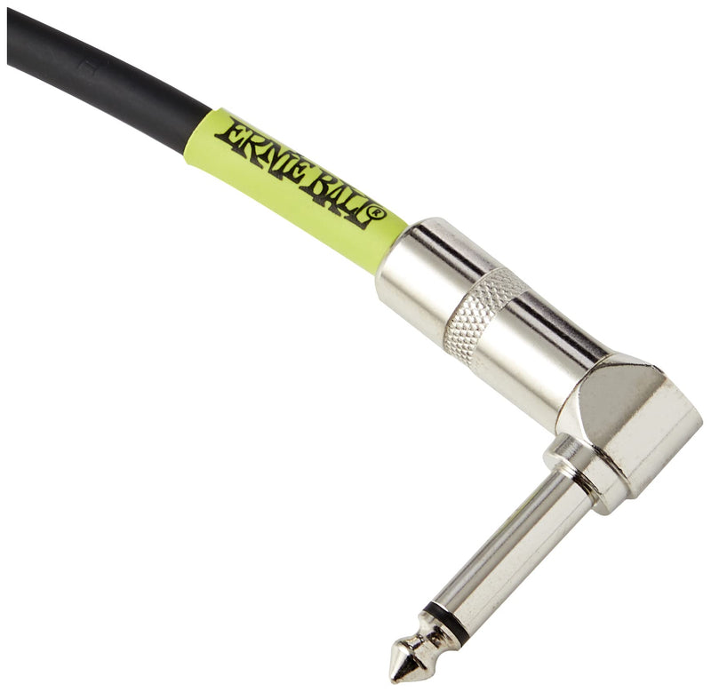 Ernie Ball Patch Cable 3-Pack, Angle/Angle, 6in, Black (P06050) 6 inch