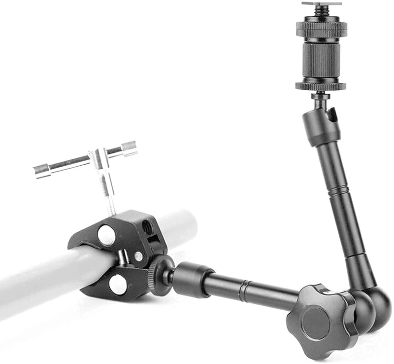 11inch Adjustable Articulating Friction Magic Arm & Large Super Clamp for Camera Rig, LCD Monitor, LED Flash Lights (11 inch Magic arm+ Super clamp) 11 inch Magic arm+ super clamp