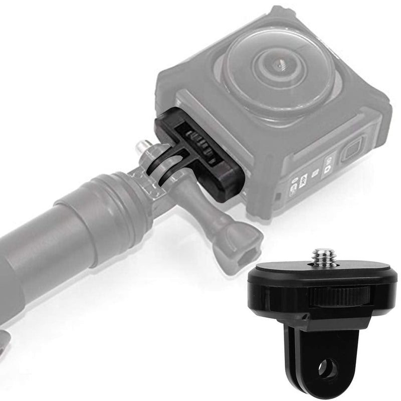 1/4 Inch Mount Adapter, Metal Action Camera Mount Adapter Universal Black Tripod Mount Adapter with Locating Pin for Sony, for OSMO Pocket Camera