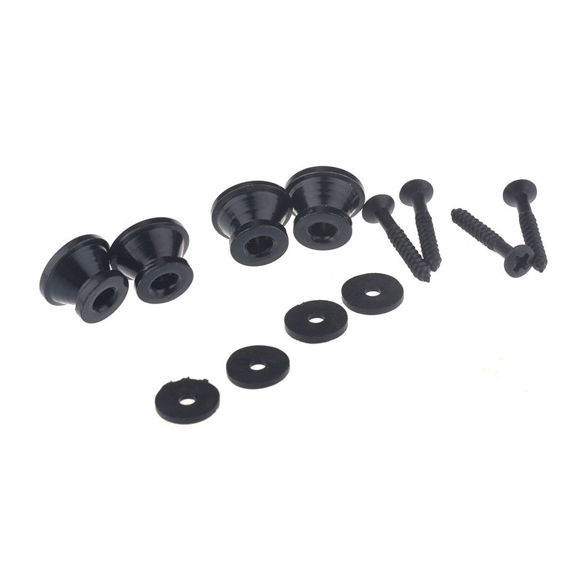 Musiclily Metal Guitar Strap Buttons Metal End Pins for Acoustic Classical Electric Guitar Bass Ukulele,Black(Pack of 4) Black