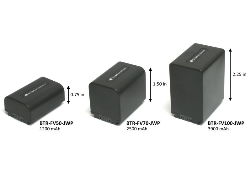 Wasabi Power Battery for Sony NP-FV30, NP-FV40, NP-FV50 and Sony DCR-SR15, SR21, SR68, SR88, SX15, SX21, SX44, SX45, SX63, SX65, SX83, SX85, FDR-AX100, HDR-CX105, CX110, CX115, CX130, CX150, CX155, CX160, CX190, CX200, CX210, CX220, CX230, CX260V, CX29...