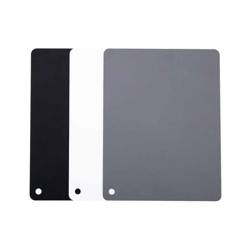 JJC 4" x 5.2" PVC White Balance Card Set for Achieving Perfect Color Balance in Your Photos - Including an 18% Neutral Grey Card, a White Card and a Black Card 4.0" x 5.2"