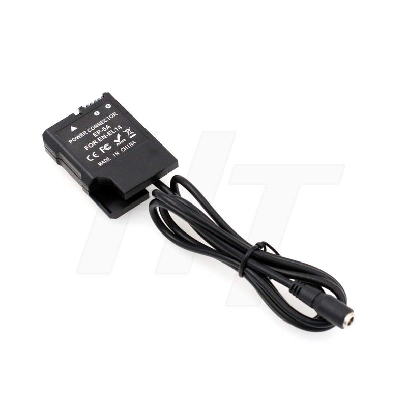 HangTon Dual USB to EP-5A DC Coupler EN-EL14 Dummy Battery Adapter for Nikon Nikon DF, D3100, D3200, D3300, D5100, D5200, D5300 Camera (EP-5A)
