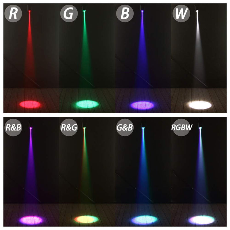 UKing 30W Disco Light Stage Effect,4 in 1 RGBW LED LED Pinspot with Adjustable Zoomable and Sound Active Control for Home Party Show Club DJ (1 Piece) 1 piece