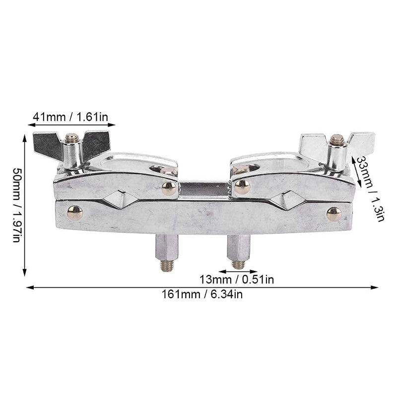 Drum Clip Rod Zinc Alloy Connecting Clamp Holder Bracket Rod Percussion Multi-function Clip Silver