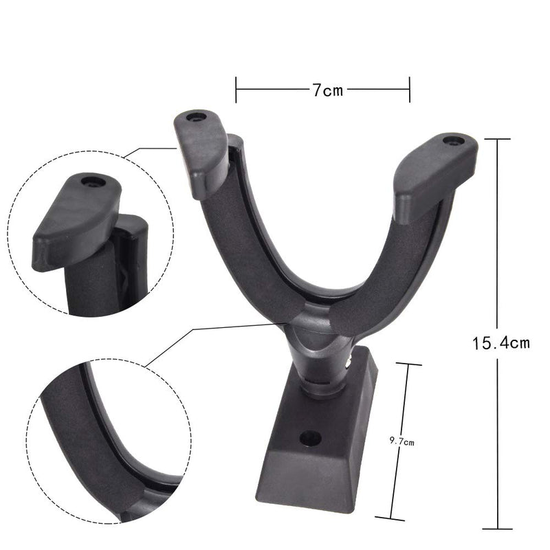 Eastrock Guitar Wall Mount Hanger Auto Lock,Guitar Hanger Wall Hook Holder Stand for Acoustic, Electric, Classical, Bass Guitar Stand，Guitar Accessories (Black) Black