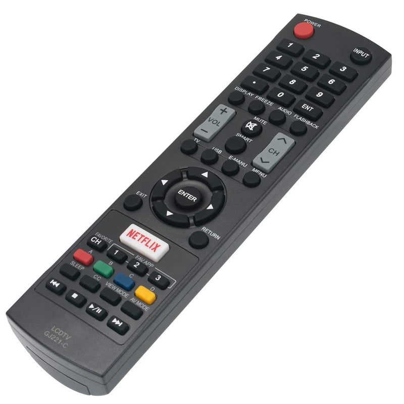 New GJ221-C Remote fit for Sharp TV LC-32LE653U LC-40LE653U LC-43LE653U LC-48LE653U LC-55LE653U LC-65LE645U LC-65LE653U LC-65LE654U LC32LE653U LC40LE653U LC43LE653U LC48LE653U LC55LE653U LC65LE645U