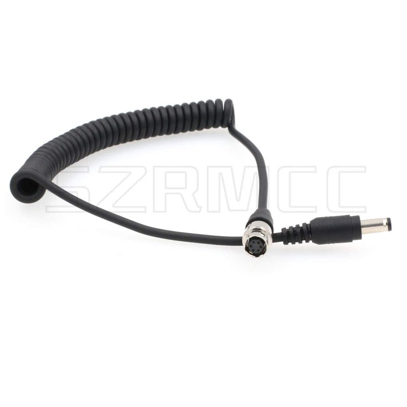 SZRMCC DC 5.5X 2.5mm to Hirose 6 Pin Female Camera Lens Coiled Power Cable for B4 2/3" Fujinon Canon Nikon Sony Panasonic Servo Lens Coiled Cable