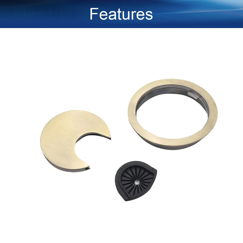 Yinpecly 2pcs Metal Desk Grommet for Wire Organizer Fits 3.15"/80mm Hole Cable Grommet Desk Hole Cover Bronze for Office Computer Table Wire Cord Cable Managing&Hiding fit 80mm dia hole