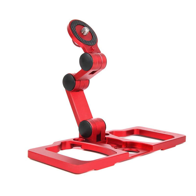 RC GearPro Foldable Aluminum Alloy Remote Control Monitor Holder Phone Tablet Monitor Screen Holder Bracket Mount Clip for Mavic PRO/Mavic AIR/Mavic Air 2/Spark CrystalSky Monitor (red)