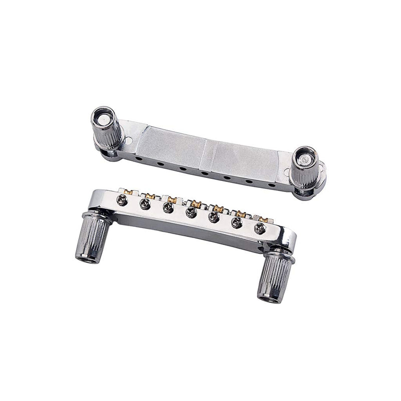 Alnicov Electric Guitar Bridge Tailpiece Roller Bridge Saddle 7 String for LP SG Electric Guitar Replacement Parts(Silver)