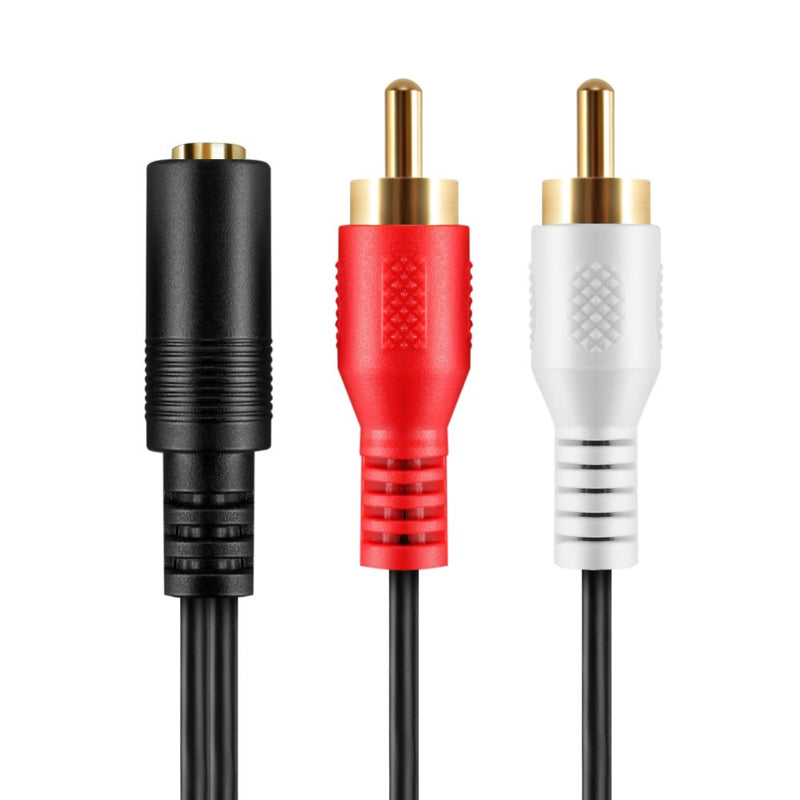 3.5mm to RCA Stereo Audio Cable Adapter - 3.5mm Female to Stereo RCA Male Bi-Directional AUX Auxiliary Male Headphone Jack Plug Y Splitter to Left/Right 2RCA Male Connector Plug Wire Cord