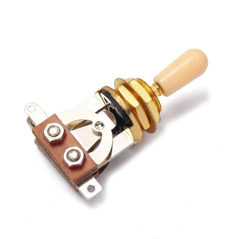 Alnicov 3 Way Pickup Selector Toggle Switch for Les Paul LP Electric Guitar Part,Cream Tip