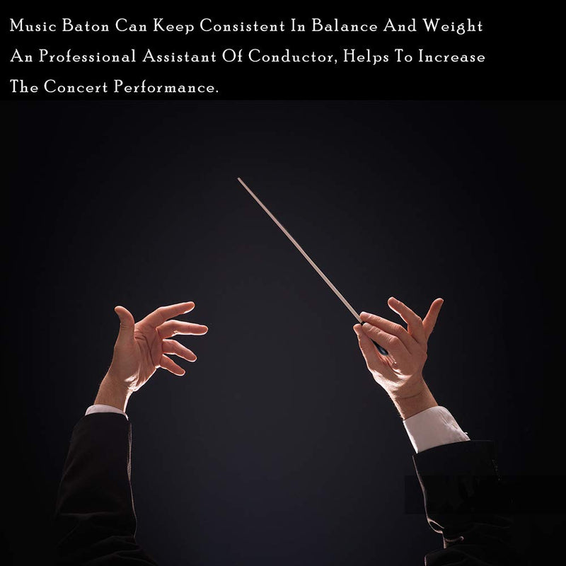 Music Baton Music Concert Baton.Imitation Agate Handle Orchestra Baton with Baton Case (black) black