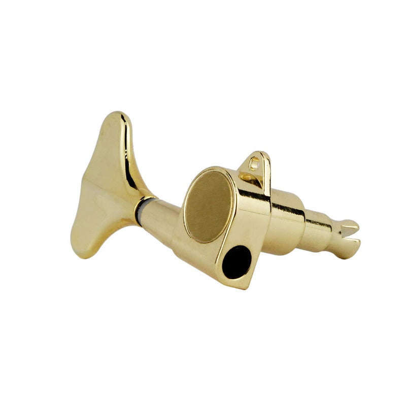 FLEOR Golden 2+2 Sealed Bass Tuners Tuning Pegs Keys 2R2L Machine Heads for 4 String Bass Guitar Replacement