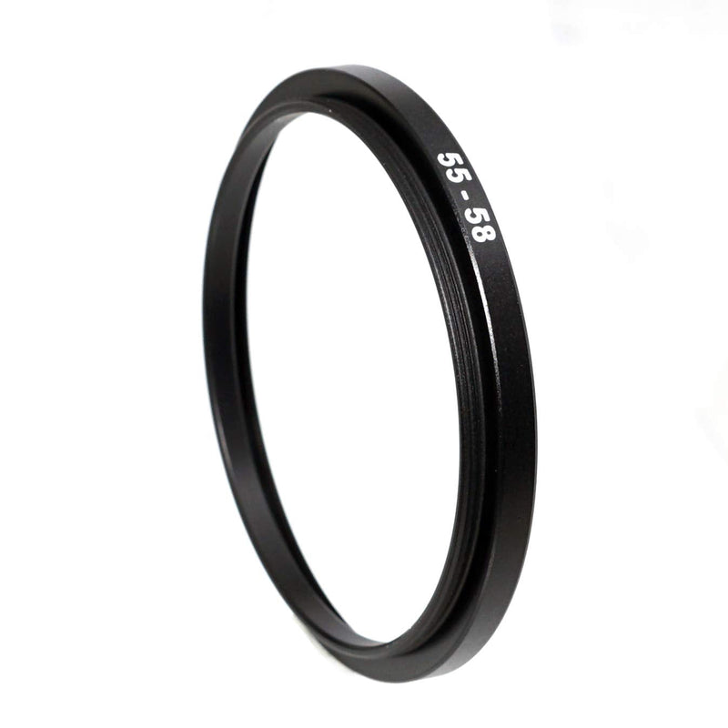 (2 Packs) 55-58MM Step-Up Ring Adapter, 55mm to 58mm Step Up Filter Ring, 55mm Male 58mm Female Stepping Up Ring for DSLR Camera Lens and ND UV CPL Infrared Filters