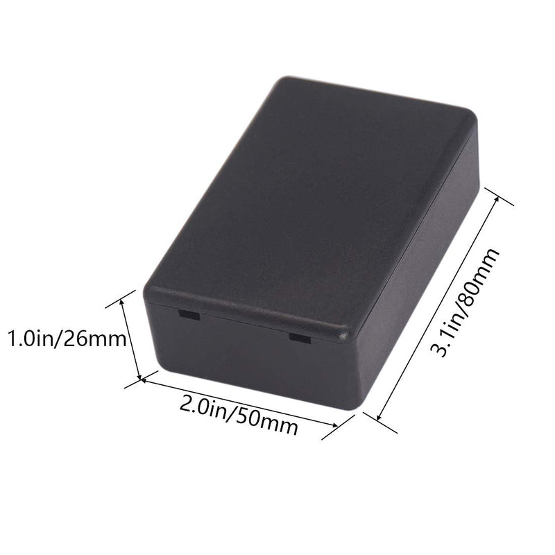 Zulkit 5Pcs Project Boxes ABS Plastic Electrical Project Case Power Junction Box Black 3.15 x 1.97 x 1.02 inch (80 x 50 x 26 mm) 3.15" x 1.97" x 1.02"