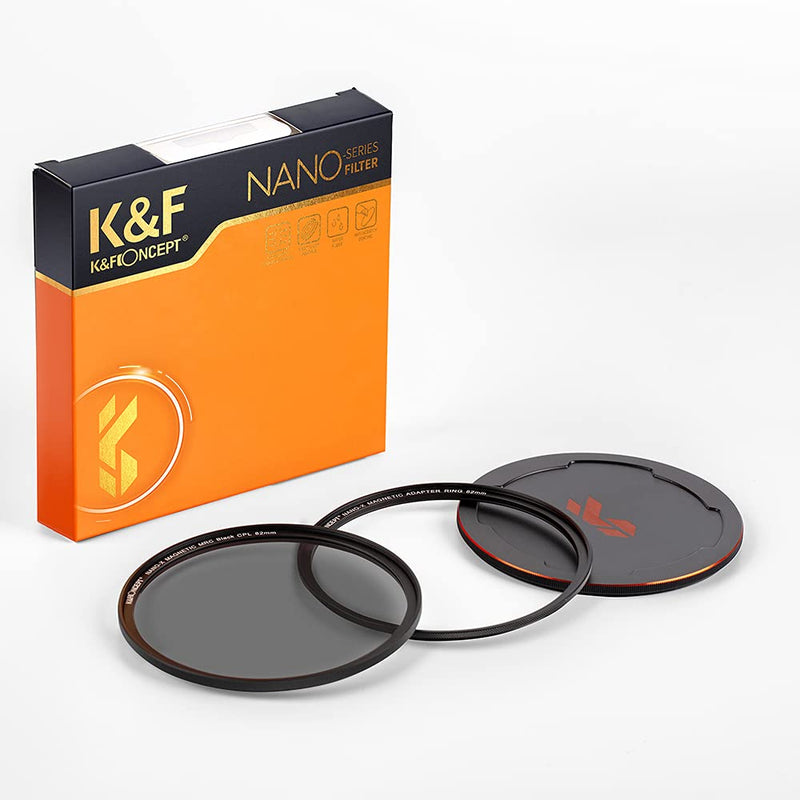 58mm Circular Polarizers Filter, K&F Concept Magnetic 58mm Circular Polarizing Filter Kit (Magnetic CPL Filter + Adapter Ring + Lens Cap) -28 Multi-Layer Coatings (Nano-X Series)