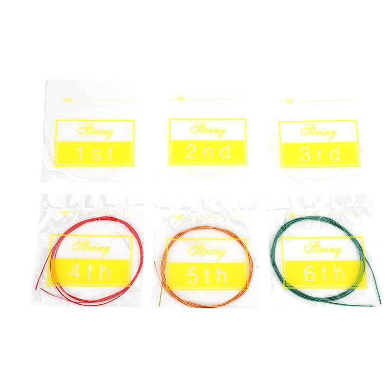 Dilwe Guitar Strings Set, 6Pcs/Set Metal Nylon Strings Replacement Part Accessory for Classic Acoustic Guitars