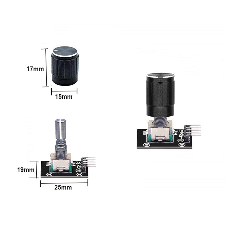 DaFuRui 10Pack KY-040 Rotary Encoder Module 360 Degree Rotary Encoder Module with Knob Cap for Arduino