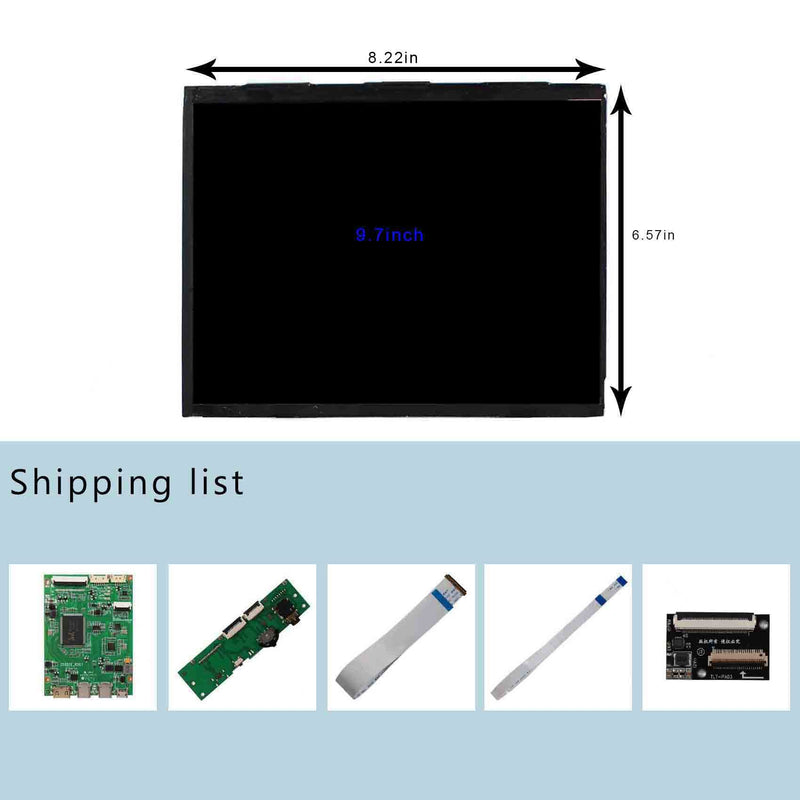 VSDISPLAY 9.7 Inch IPS LCD Screen 2048x1536 9.7'' LP097QX1/LTL097QL01/HQ097QX1 with Type-C Mini HD-MI LCD Controller Board VS-RTD2556HC-V2 9.7'' LCD with type-c mini HD-MI board VS-RTD2556HC-V2