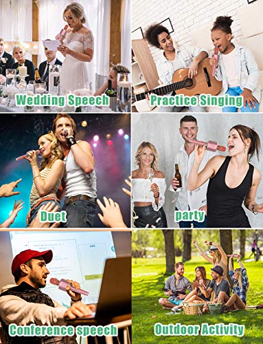 [AUSTRALIA] - Karaoke Wireless Microphone Bluetooth Speaker, Portable Professional Handheld Mic Singing Machine, Reverb/Duet,for Android & iOS Phone/PC and Meeting/KTV/Party/Gift 