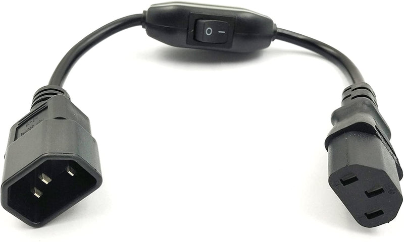 [AUSTRALIA] - Toptekits PDU UPS Power Cord Cable 100-250V IEC-320-C14 to IEC-320-C13 Power Cord M-F with Switch 1ft/30cm C14 to C13 w/switch 