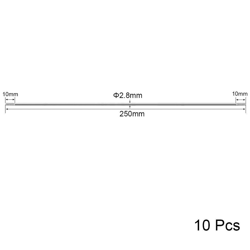 uxcell M3x250mm Pushrod Connector Stainless Steel Rod Linkage,for RC Boat,Car,Airplane,Helicopter,10pcs