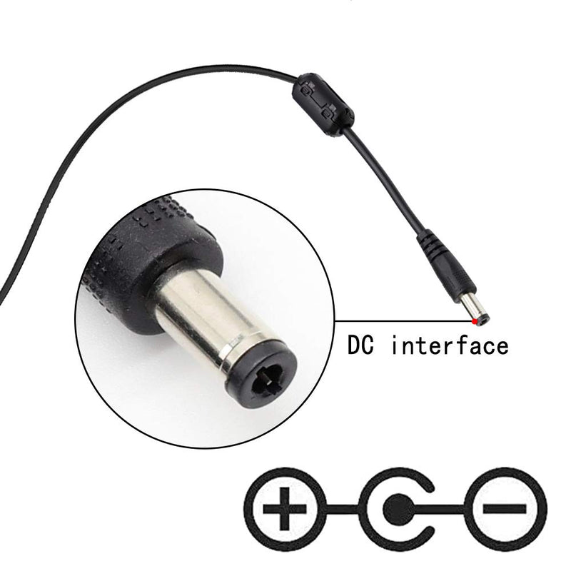 9V 2A AC DC Adapter Cable Cord, DPA-1 Pedal Power Supply Adapter 9V DC 2A Tip Negative 5 Way Daisy Chain Cables for Effect Pedal Power Supply Charger (10FT)