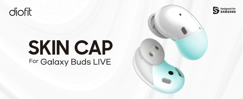 diofit Skin-Friendly Silicone Tips for Galaxy Buds Live. Comfortable Wearing. Stable Fit, 2 Pairs (Black) Black