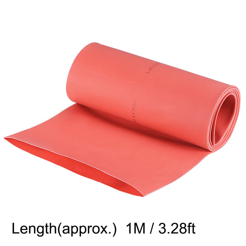 uxcell Heat Shrink Tubing, 4"(100mm) Dia 162mm Flat Width 2:1 Ratio Shrinkable Tube Cable Sleeve 1m - Red
