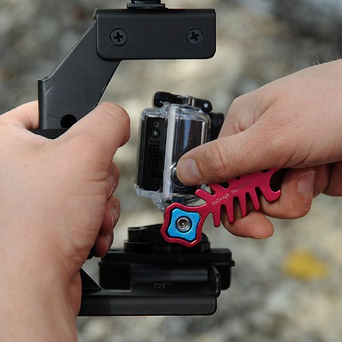 Fotodiox Pro GoTough Sharkbite - Red Aluminum Metal GoTough Wrench for Tightening GoPro Mounting Points