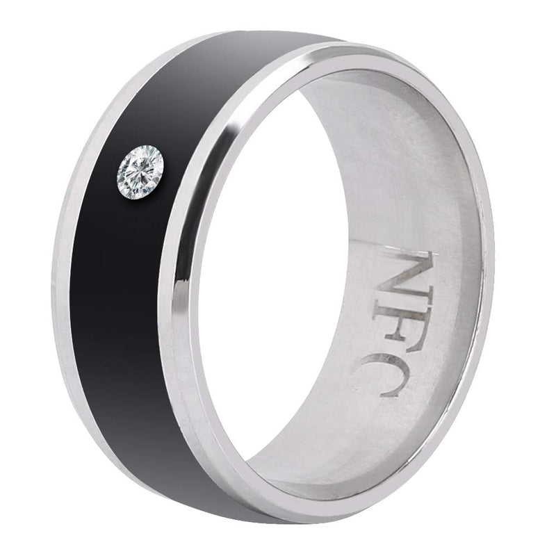 awstroe Easy to Use NFC Smart Ring, Metal Material Universal Smart Ring, for Mobile Phone(size9) size9