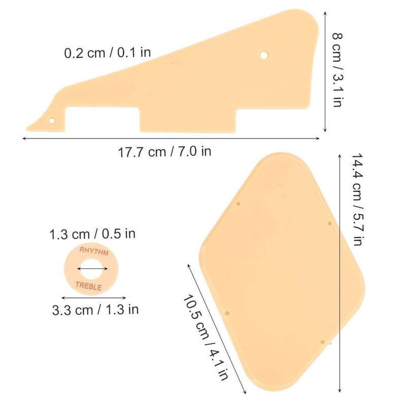 Dilwe Guitar Pickguard Set, Guitar Pickguard Jack Scratch Back Plate & Control Cavity Cover & Switch Cavity Cover & Pickguard Bracket & Switch Ring for LP Jazz Guitar Parts