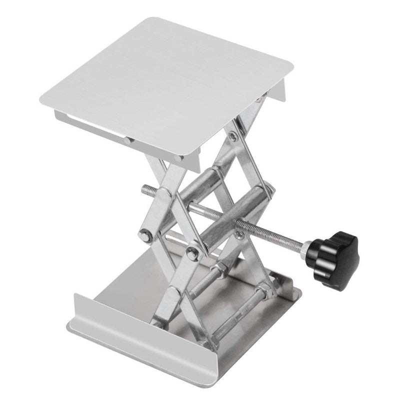 stonylab 4"x4" Lab Scissors Jack, 100 x 100mm Stainless Steel Laboratory Support Jack Platform Lab Lift Stand Table, Expandable Lift Height Range from 45mm to 150mm, Support Weight 5KG 100 x 100 mm