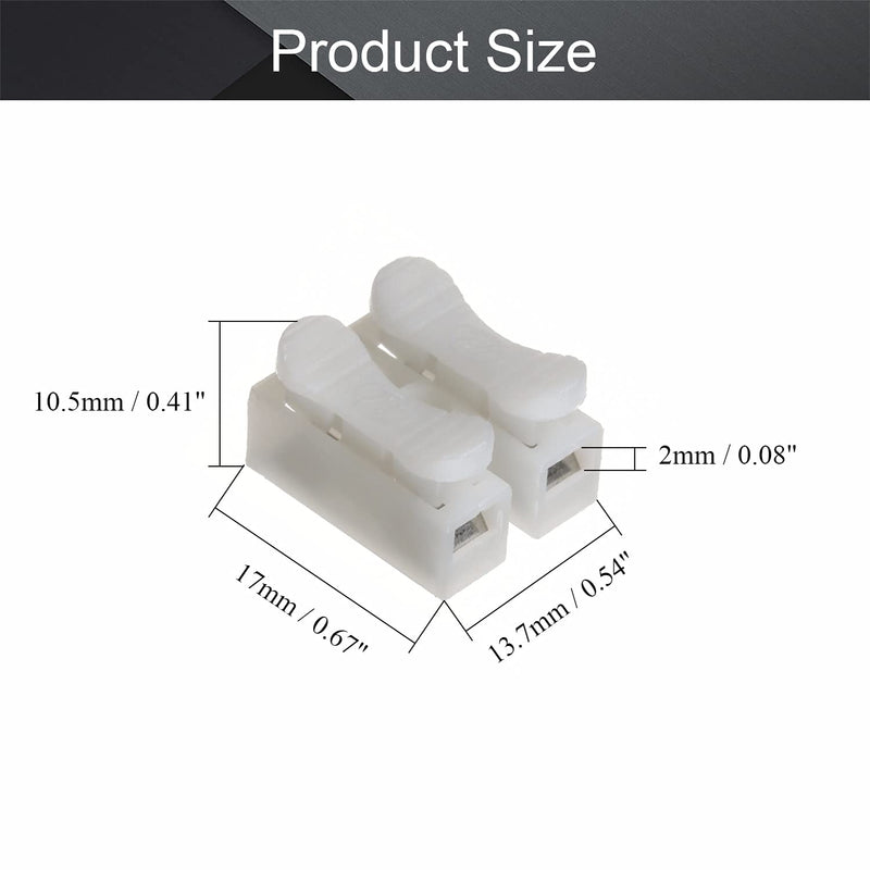 Fielect 150Pcs CH-2RH-2 Premium Spring Wire Connectors Screw Quick Terminal Barrier Block for LED Strip Light Wire Connecting CH-2RH-2 150Pcs